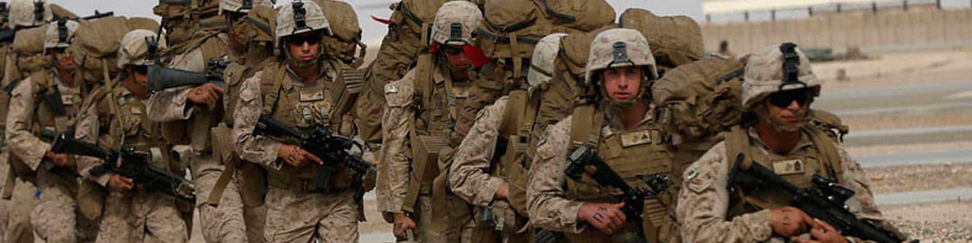 Troops going into battle